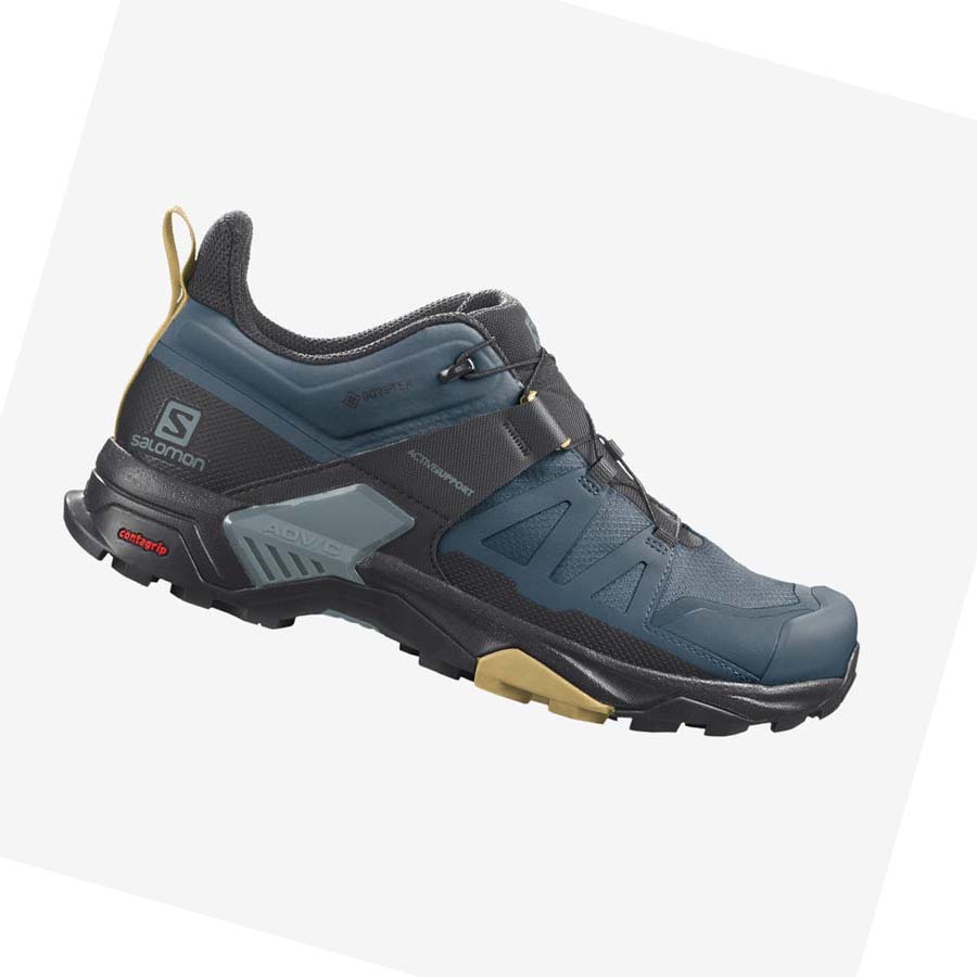 Salomon X ULTRA 4 GORE-TEX Túracipő Férfi Kék | HU 2037NWY